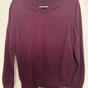 Brooks Brothers Men's V-Neck Sweater in Burgundy